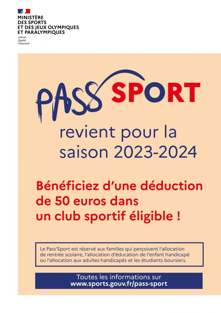 Le Pass’Sport revient pour la saison 2023/2024. DISTRICT du TARN de